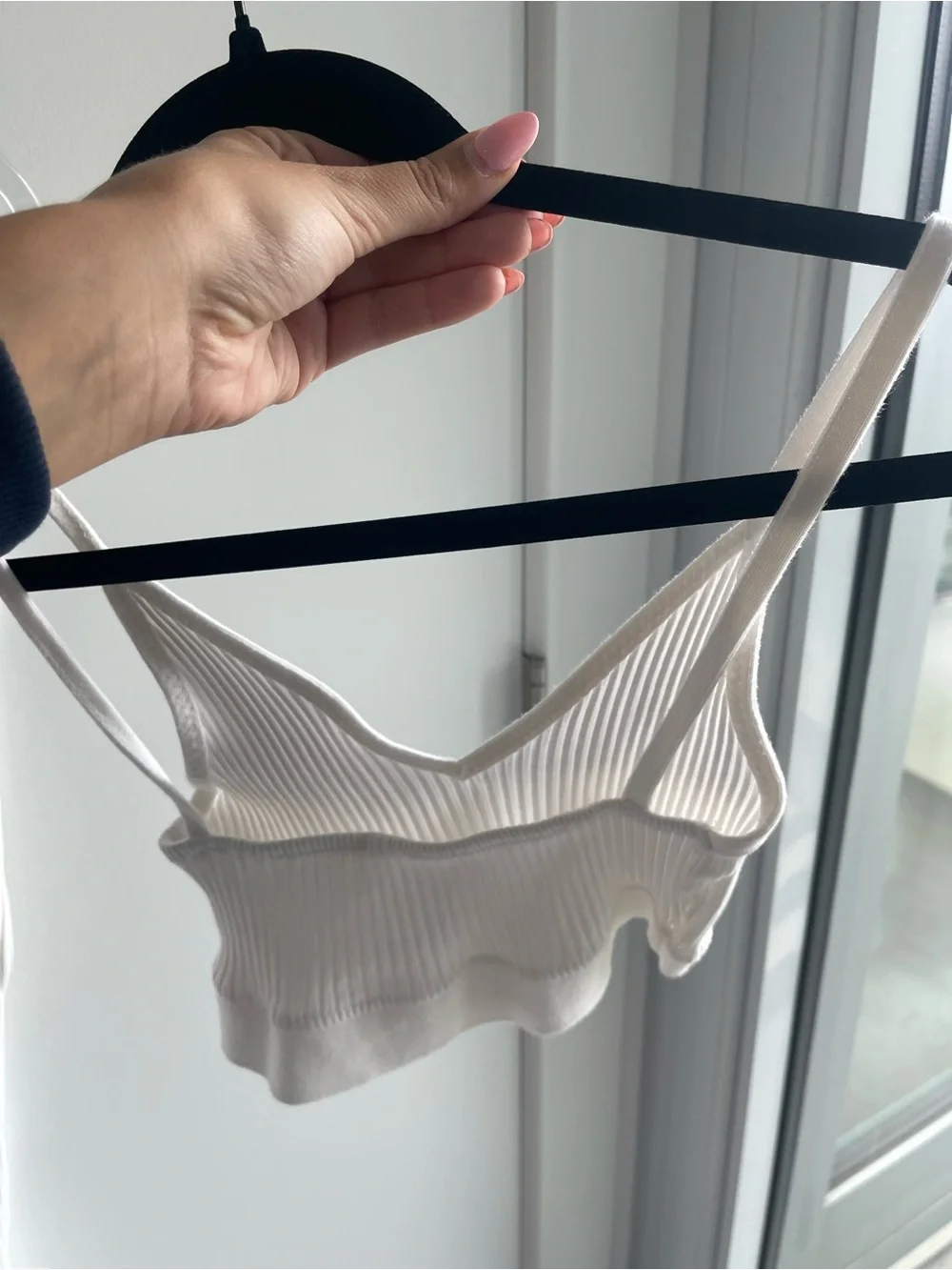 Zara white ribbed